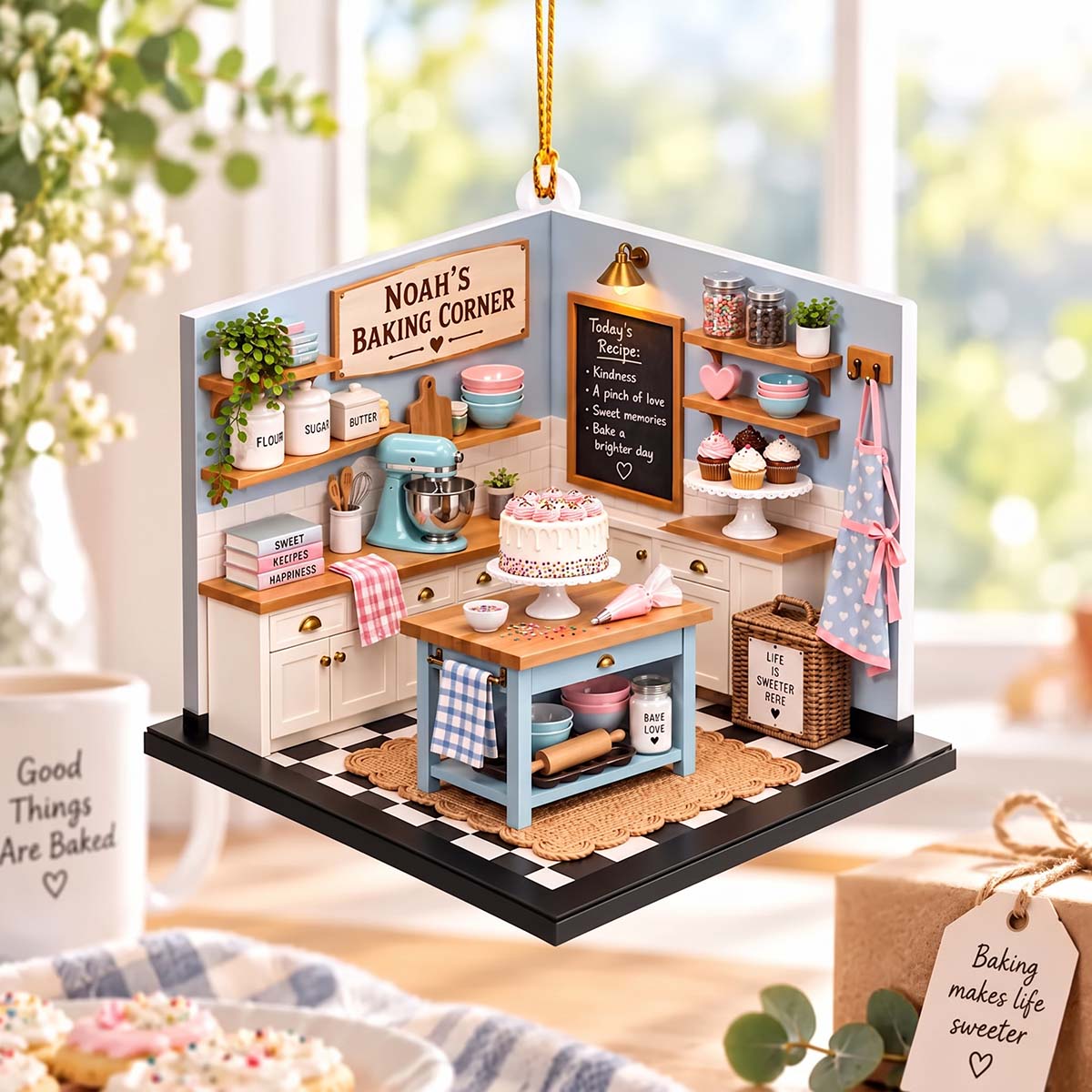 Personalized Baking Corner Acrylic Ornament | Christmas Birthday Gift For Bakers Cooking Lovers