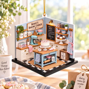 Personalized Baking Corner Acrylic Ornament | Christmas Birthday Gift For Bakers Cooking Lovers