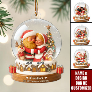 Personalized "Growing Old Together" Santa Couple Ornament With Name & Design Deliver Xmas Warmth For Couple For Grandparents