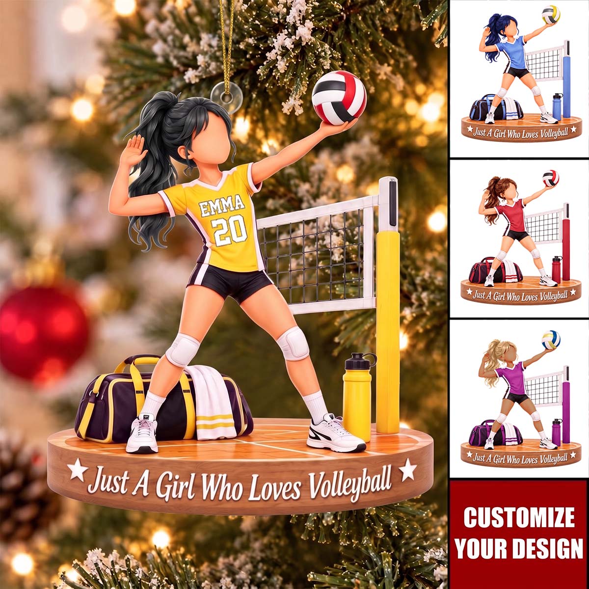 Personalized Volleyball Girl Acrylic Ornament - Christmas Gift For Teen Girls Volleyball Lover