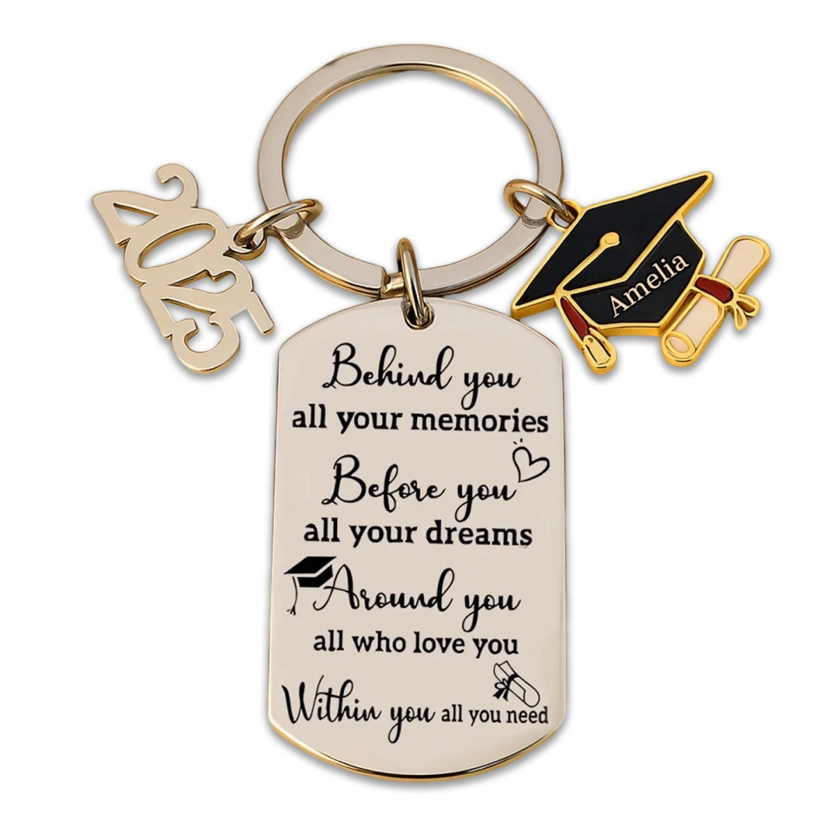 Family Personalized Custom Graduation Keychain - Graduation Gift For Family Members, Brothers, Sisters