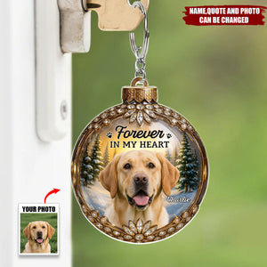 Personalized "Forever In My Heart" Acrylic Keychain With Pet Photo & Name & Quote | Heartfelt Dog Memorial Sympathy Gift For Grieving Pet Owners