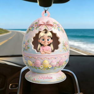 Personalized 3D Effect Easter Egg Acrylic Ornament With Design & Name | Gift For Kids