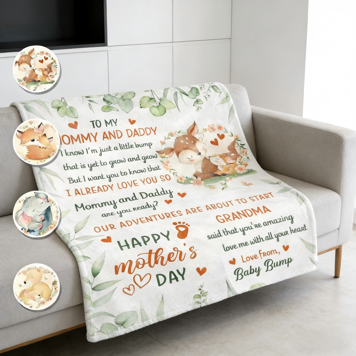 Personalized "To My Mommy And Daddy" Blanket With Baby Name | Soft Fleece Mother's Day Gift For New Dad & Mom