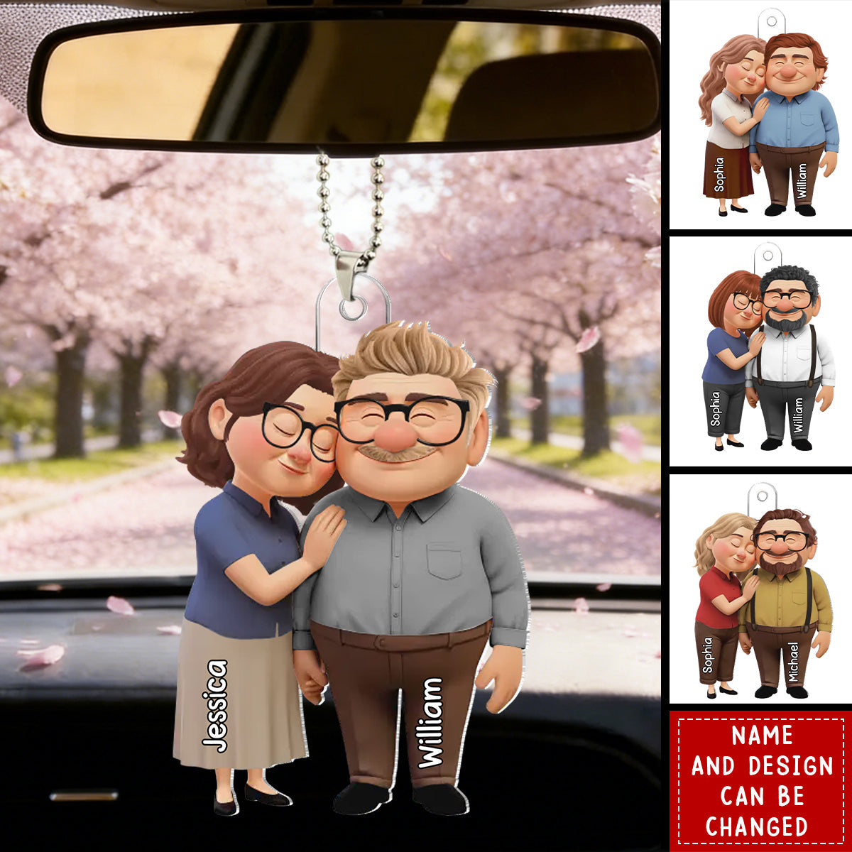 Personalized 3D-Effect "Together We Make Sense" Car Ornament With Names &  Design | Romantic Anniversary Valentine's Day Gift For Soulmates & Couples