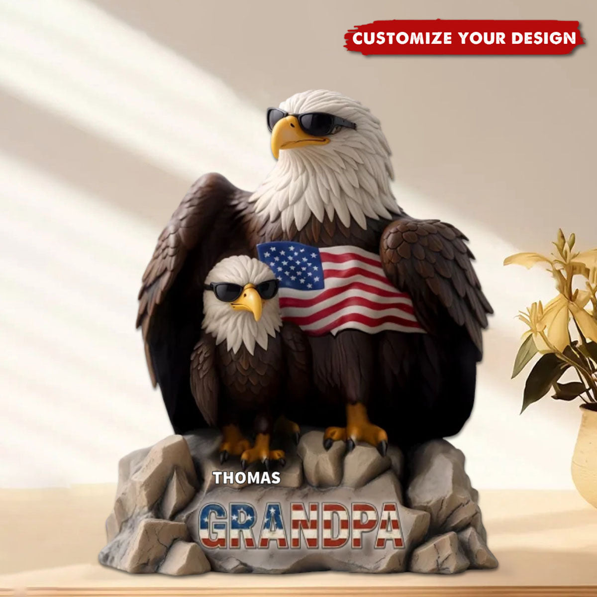 Family Personalized Acrylic Plaque - Be Cool And Spread Your Wings, Father's Day, Gift For Dad, Grandpa