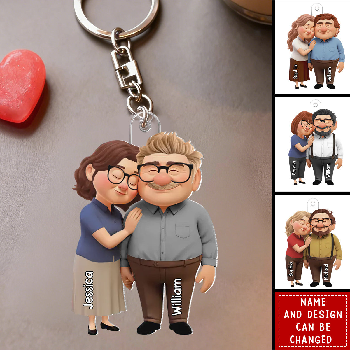 Personalized 3D-Effect "Together We Make Sense" Keychain With Names &  Design | Romantic Anniversary Valentine's Day Gift For Soulmates & Couples