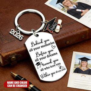 ersonalized We Are So Proud Of You Graduation Keychain With Name & Color | Gift For Son Daughter