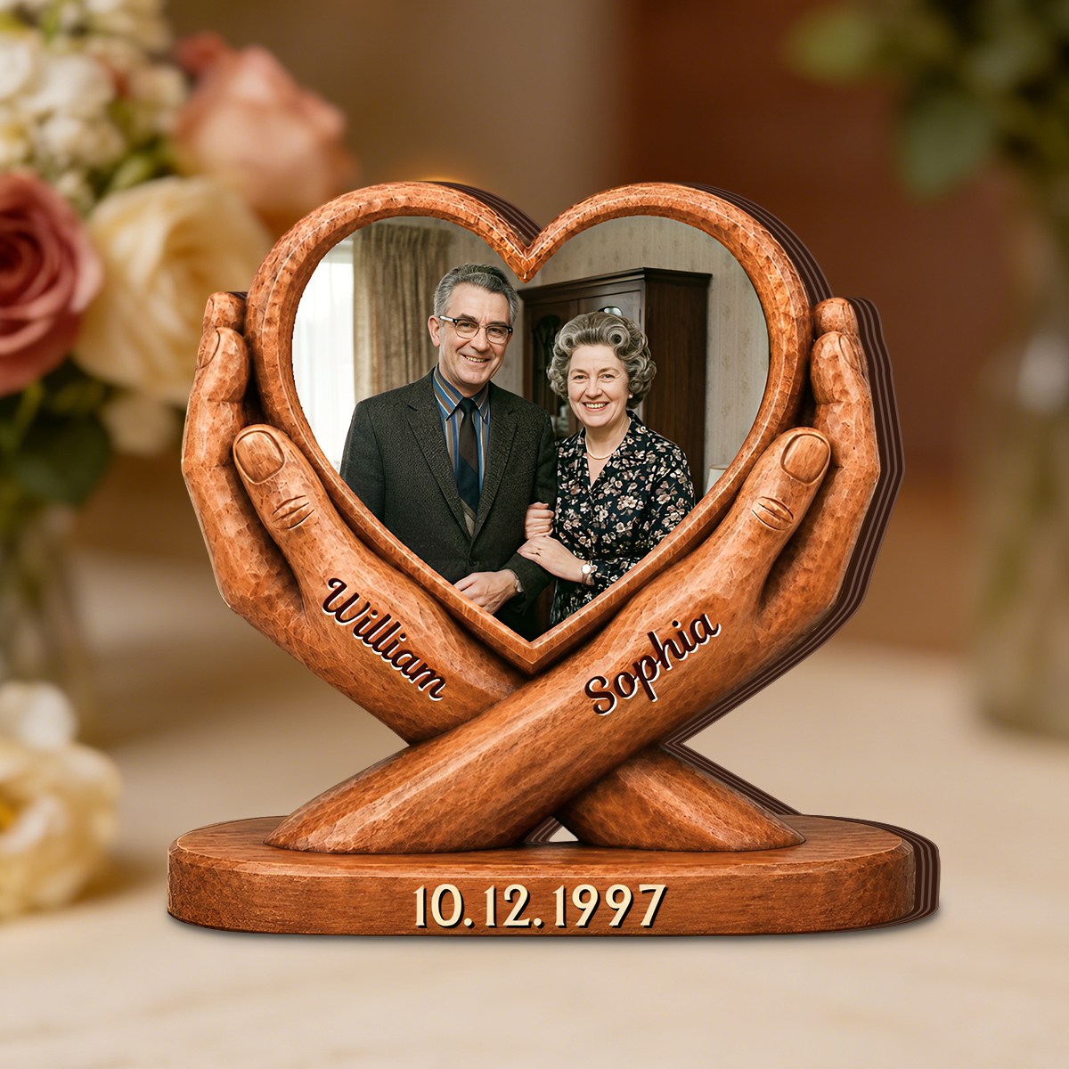 Personalized "Love Of My Life" Photo Thick Wooden Block | Anniversary Wedding Gifts For Couple Husband And Wife