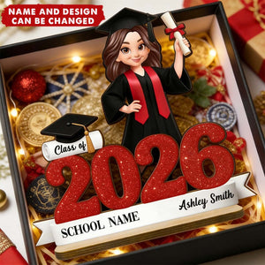 Personalized 3D Effect Graduation Wooden Plaque With Name & Design | Gift For Class Of 2026