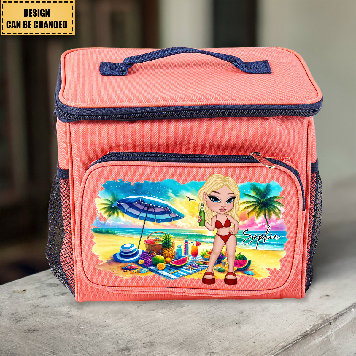 Personalized Beach Y2K Lunch Cooler Bag, Birthday/Vacation/Summer Gift