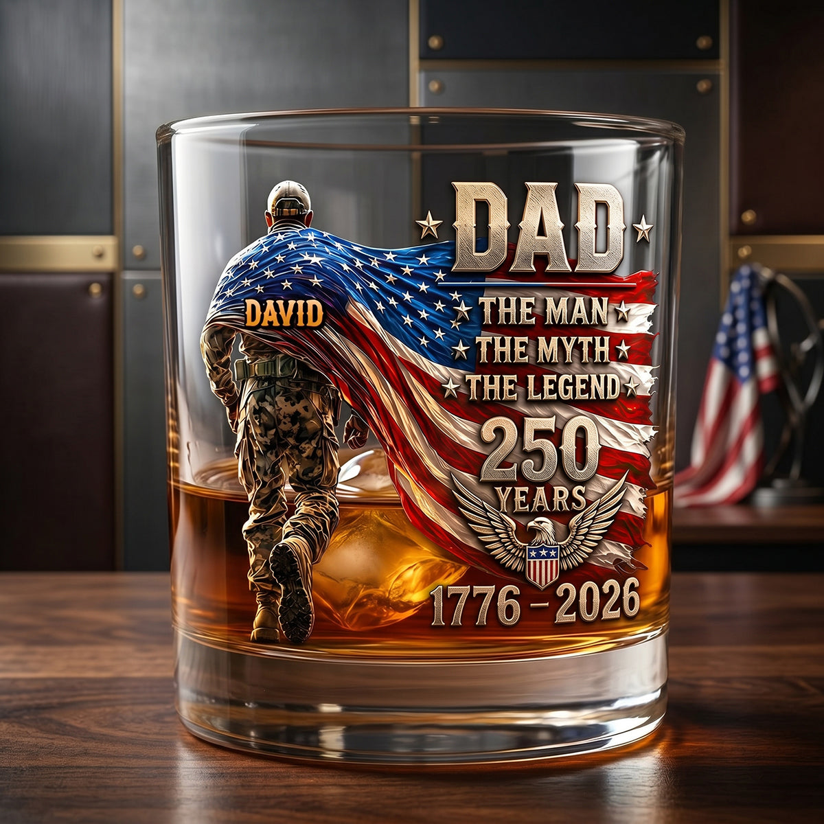 Personalized The Patriot Legend Whiskey Glass - Father's Day Gifts For Dad