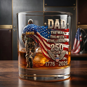 Personalized The Patriot Legend Whiskey Glass - Father's Day Gifts For Dad