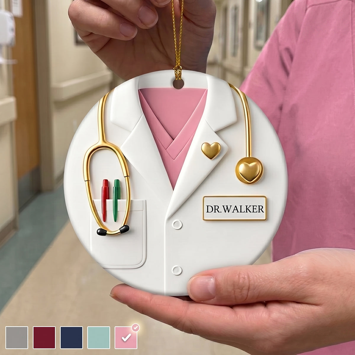 Personalized Healthcare Worker Ceramic Ornament | Christmas Gift For Medical Workers Nurse Physician