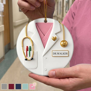 Personalized Healthcare Worker Ceramic Ornament | Christmas Gift For Medical Workers Nurse Physician