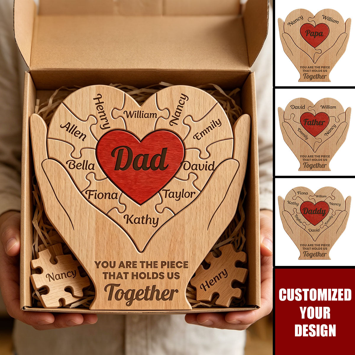Dad, Father, Papa You Are The Piece That Holds Us Together - Personalized Puzzle