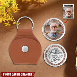 Personalized Pocket Hug Keychain With Photo & Color & Quote |  Relationship Gift For Comfort Memorial Use For Friends Family