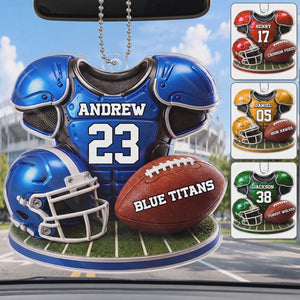 Personalized American Football Acrylic Car Ornament - Gifts For American Football Lovers