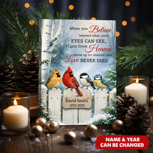 Personalized Memorial Poster With Name & Year | Love Never Dies | Heartfelt Sympathy Bereavement Gift For Loss of Loved One