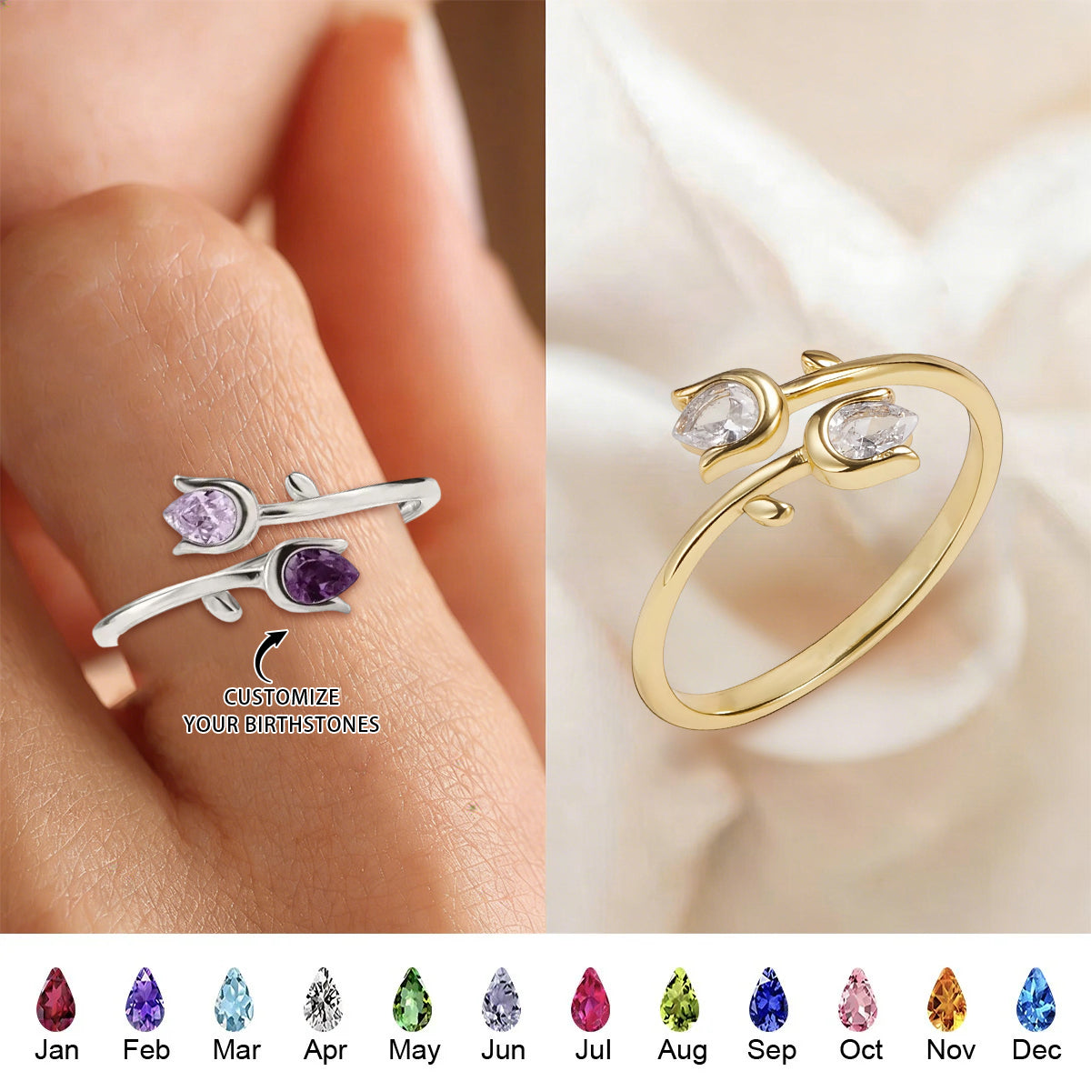 We Will Bloom In Our Own Lives - Personalized Birthstone Ring
