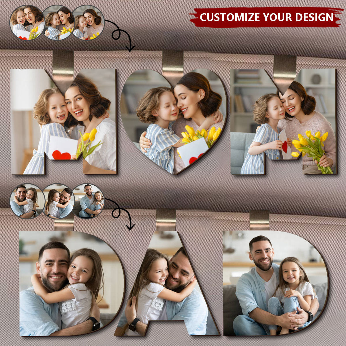 Personalized Photo Car Visor Clip - Custom Photo Dad, Mom Drive Safe