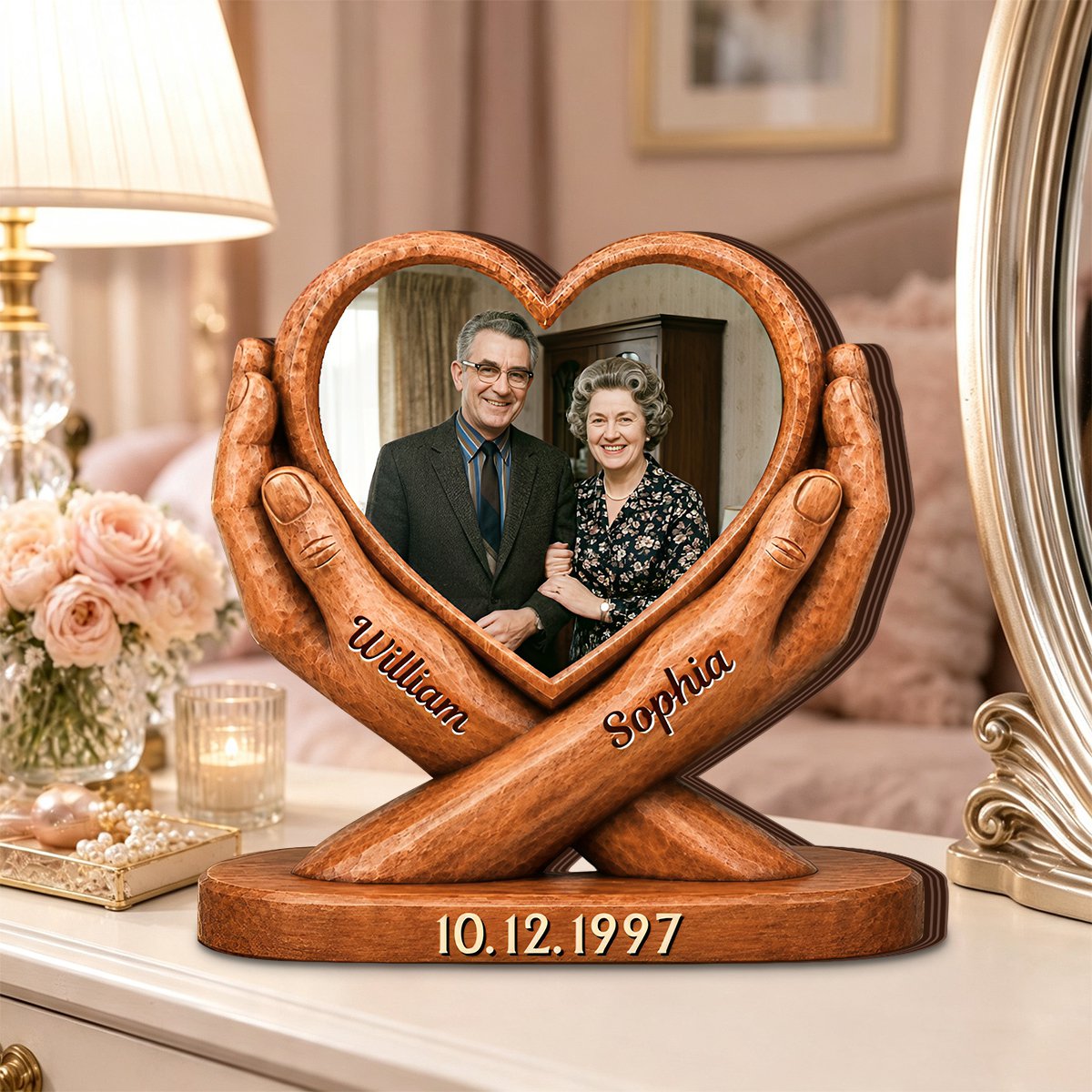 Personalized "Love Of My Life" Photo Thick Wooden Block | Anniversary Wedding Gifts For Couple Husband And Wife