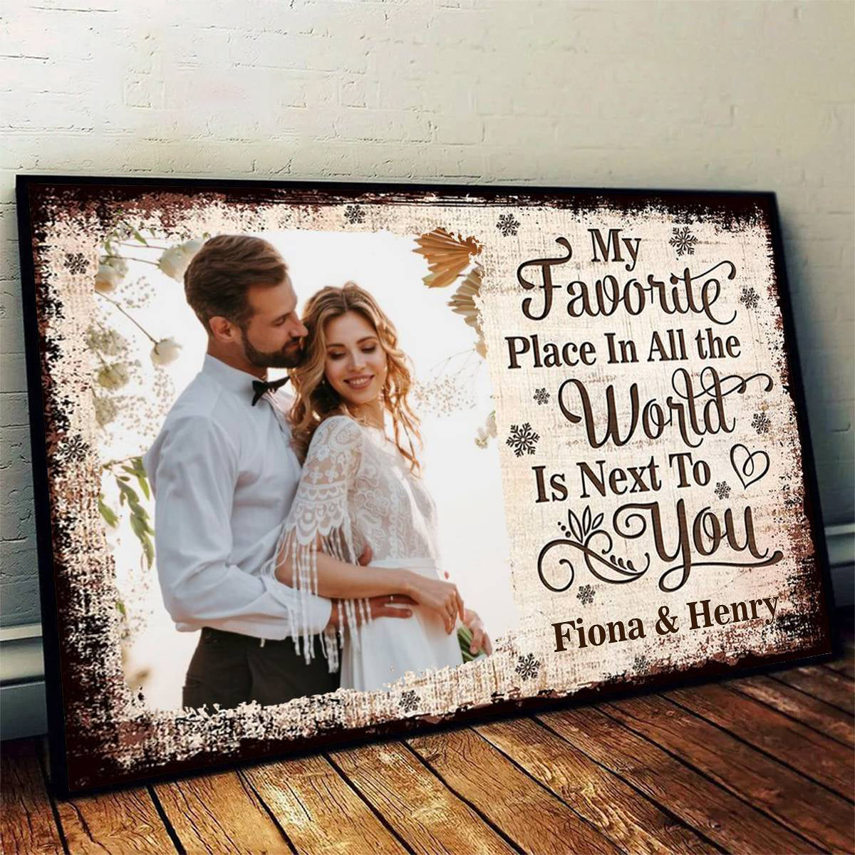 My Favorite Place Vintage Personalized Couple Poster