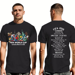 Host City Soccer World Cup 2026 Unisex T-Shirt With USA Canada Mexico Flag - Tournament Souvenir Gift For Fans