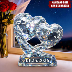 Personalized Romantic Love Shaped Acrylic Plaque With Names & Date | Romantic Valentine's Day 2026 Gift For Couple