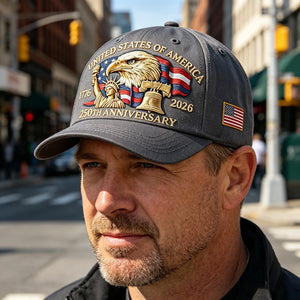 Vintage Baseball Cap - American Eagle Liberty Bell Design - Historic 250th Anniversary Gift For Family