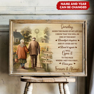 Personalized Farmhouse Couple Love Letter Poster With Names & Established Year - Anniversary Valentine's Day Gift For Grandparents & Parents