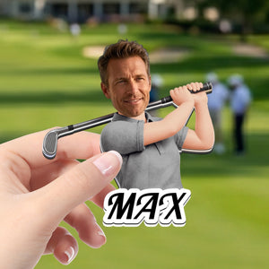 Personalized Photo & Name Golfer Acrylic Hat Clip For Golf Lovers Birthday Gift