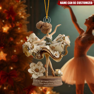 Personalized Ballerina Dancer 3D Effect Acrylic Ornament With Name - Christmas Gift Keepsake For Daughter & Ballet Lover