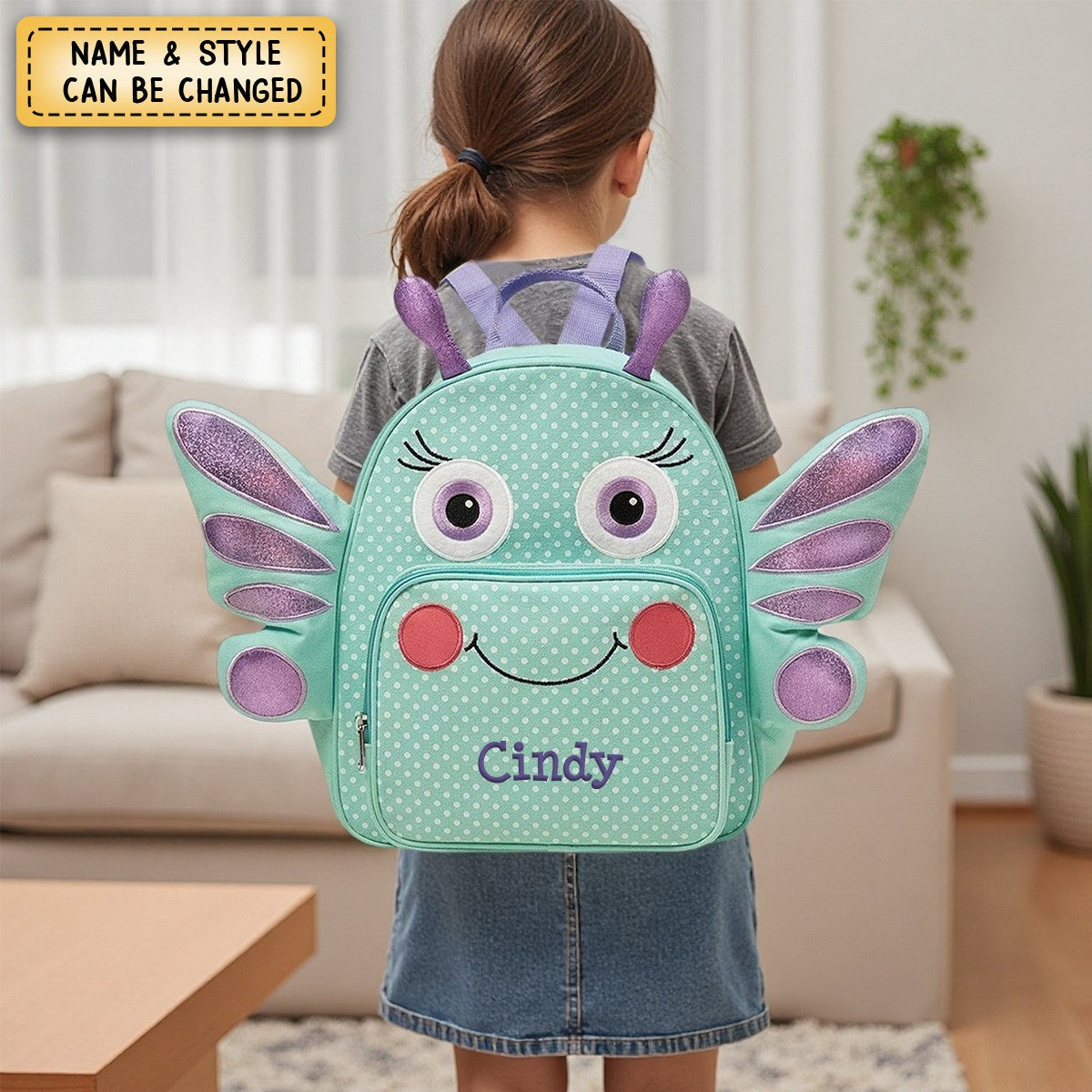 Personalized Embroidery Little Critter Backpacks -Custom Name,Classic Animal & Polka Dot Designs,Perfect Back-To-School Gift For Kids