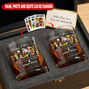 "To Us You Are The World" Whiskey Glass With Kids Names - Personalized Father's Day Gift for Dad