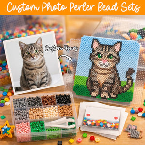 Custom DIY Perler Bead Sets - Upload Photo Gift For Pet Owners- All Tools Included