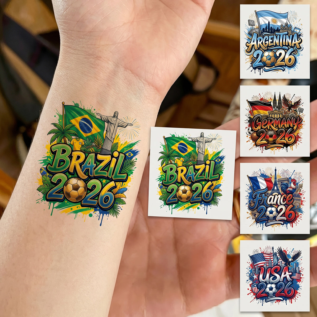Personalized 2026 Soccer Country Tattoo Sticker | Perfect For Fan Events & Tailgates