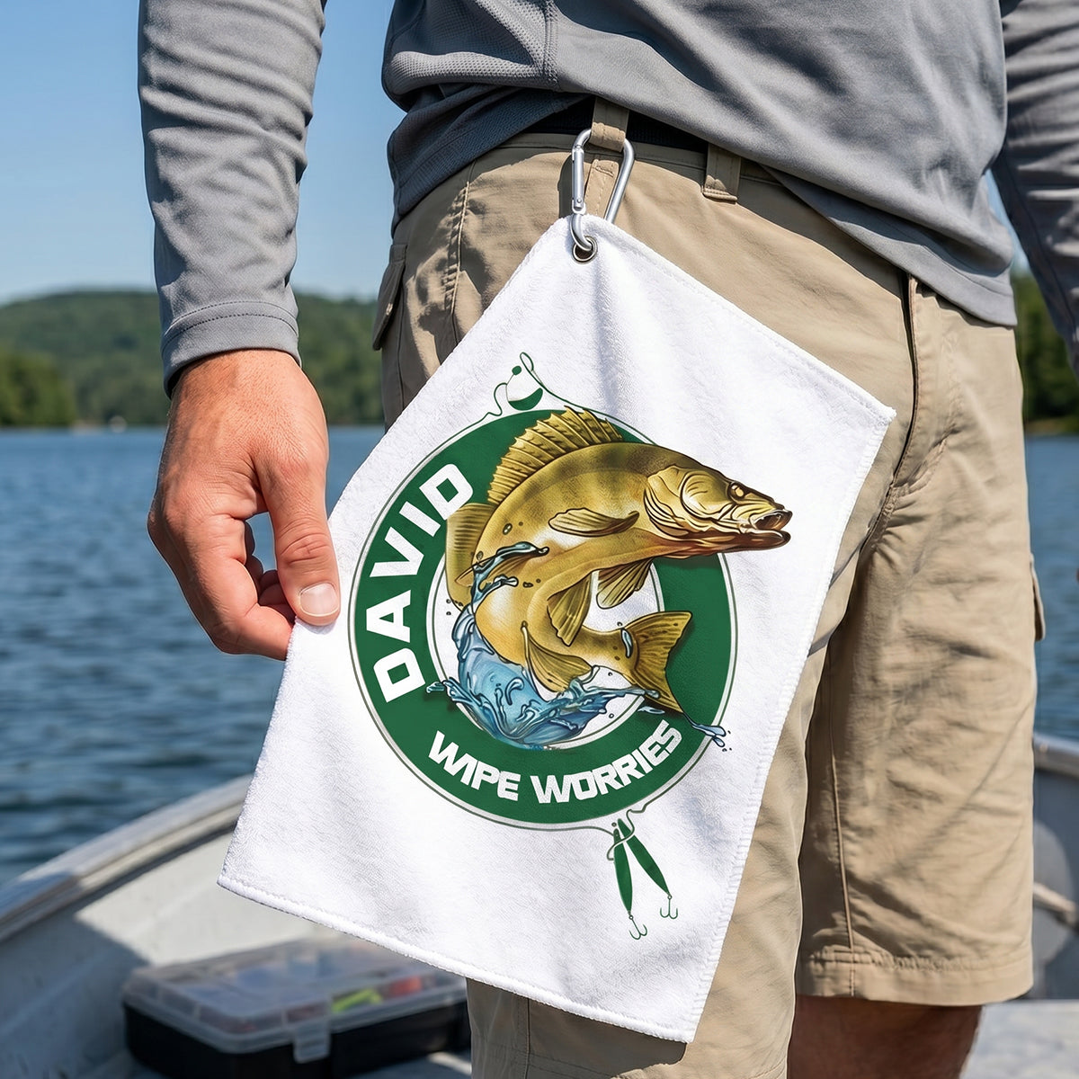 Personalized Fishing Theme Soft Towel | Outdoor Gear Father's Day Gift For Dad Fishing Lover