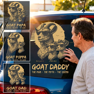 The Man The Myth The Legend - Personalized Custom Goat Dad Car Decal