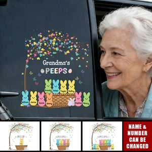 Personalized Family Bunny Easter Car Window Decal Sticker With 1-10 Names & Icons | Fun Easter Family Gift For Grandma Mom & Dad