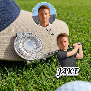 Personalized Photo & Name Golfer Acrylic Hat Clip For Golf Lovers Birthday Gift