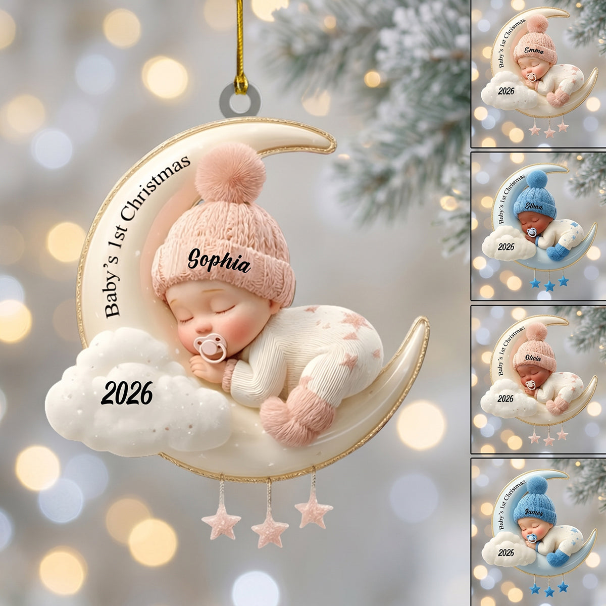 Personalized Baby's First Christmas Ornament 2026 | Newborn Keepsake Gift for Baby Boy or Girl