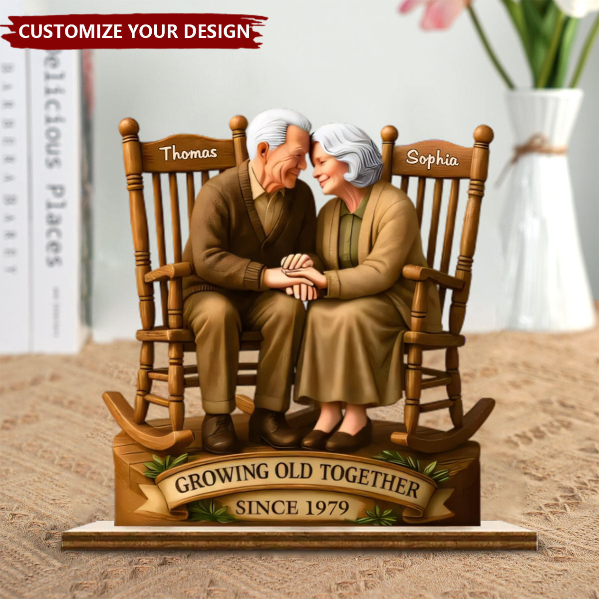 Personalized Standing Wooden - Plaque Love That Grows With Time