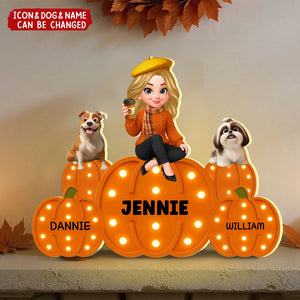 Personalized "I & Baby" Marquee Pattern Texture LED Light Box With 1-4 Names & Design Cozy Choice For Halloween Home Decoration