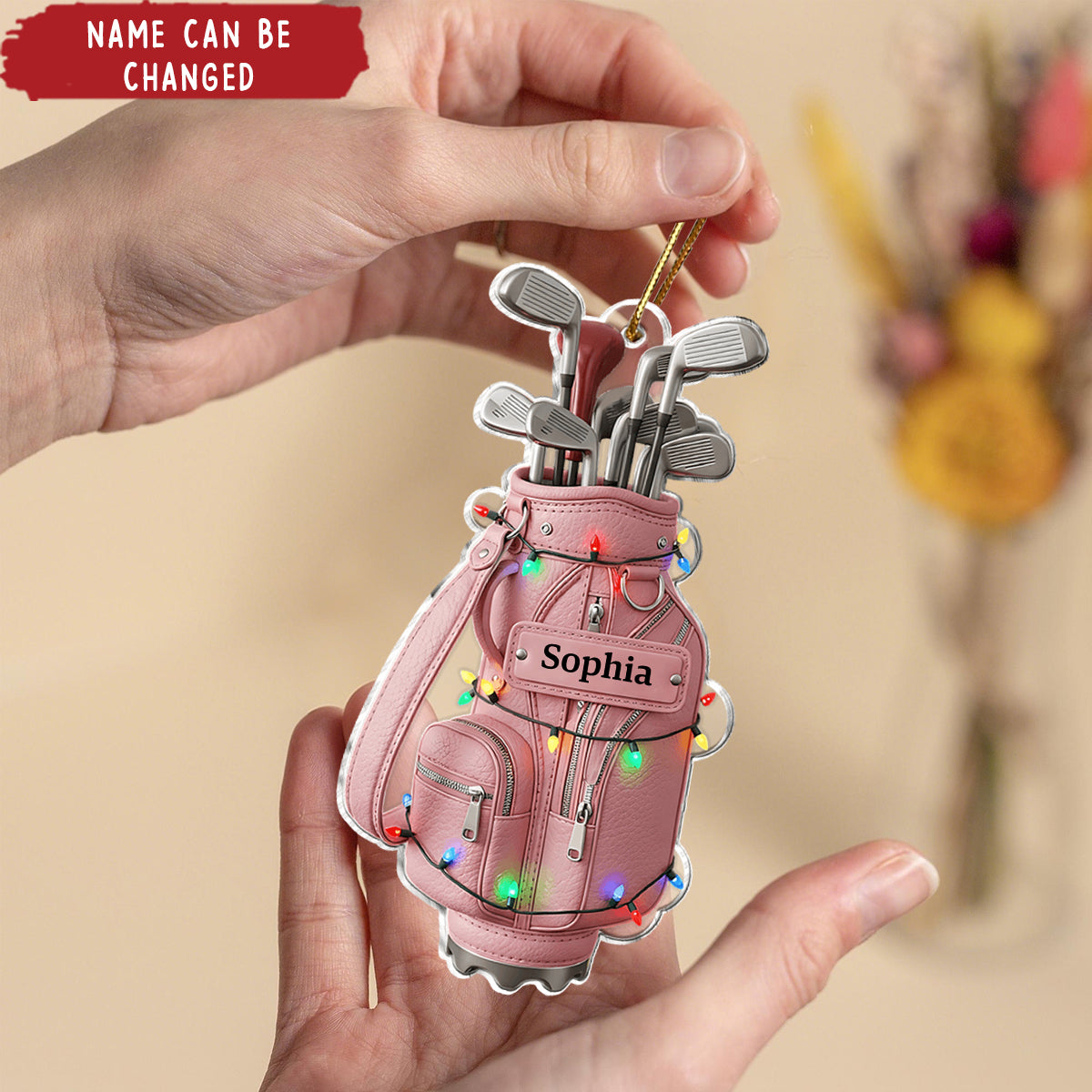 Personalized Golf Bag Ornament With Name Exclusive Merry Christmas Gift For Dad Husband And Golf Lovers