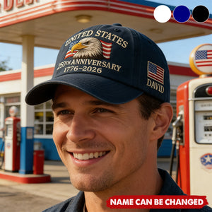 Personalized Flag Patriotic Classic Cap With Name & Color | United States 250th Anniversary Gift For Friends & Families