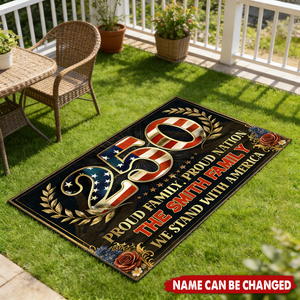 Personalized Proud Family Proud Nation Doormat With Family Name | Heartfelt 2026 US Semiquincentennial Home Gift For Patriots Families