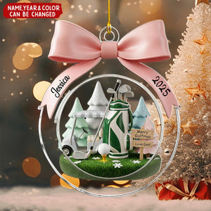 Personalized Golf Bag Cart Christmas Ornament With Design Name & Year "Merry Golfmas" Gift For Golf Lover