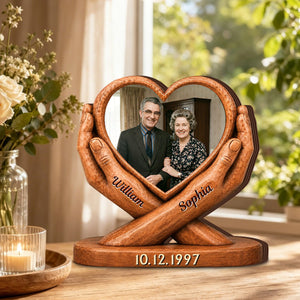 Personalized "Love Of My Life" Photo Thick Wooden Block | Anniversary Wedding Gifts For Couple Husband And Wife