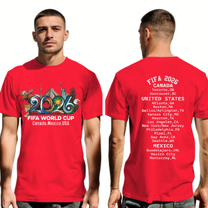 Host City Soccer World Cup 2026 Unisex T-Shirt With USA Canada Mexico Flag - Tournament Souvenir Gift For Fans